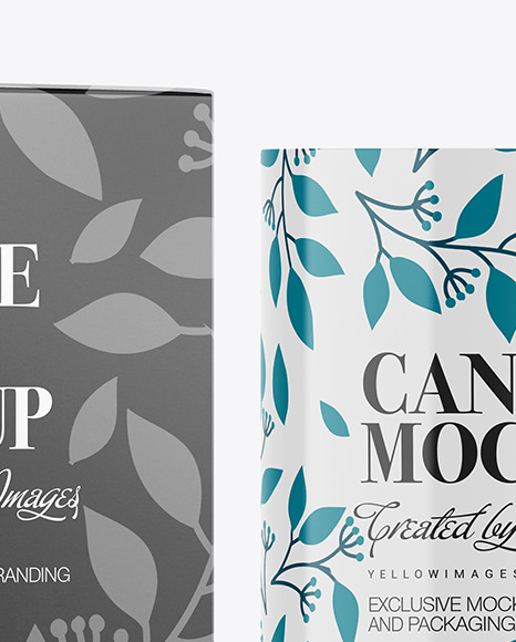 Glossy Candle w/ Textured Box Mockup