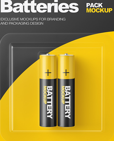 2 Pack Battery AAA Mockup