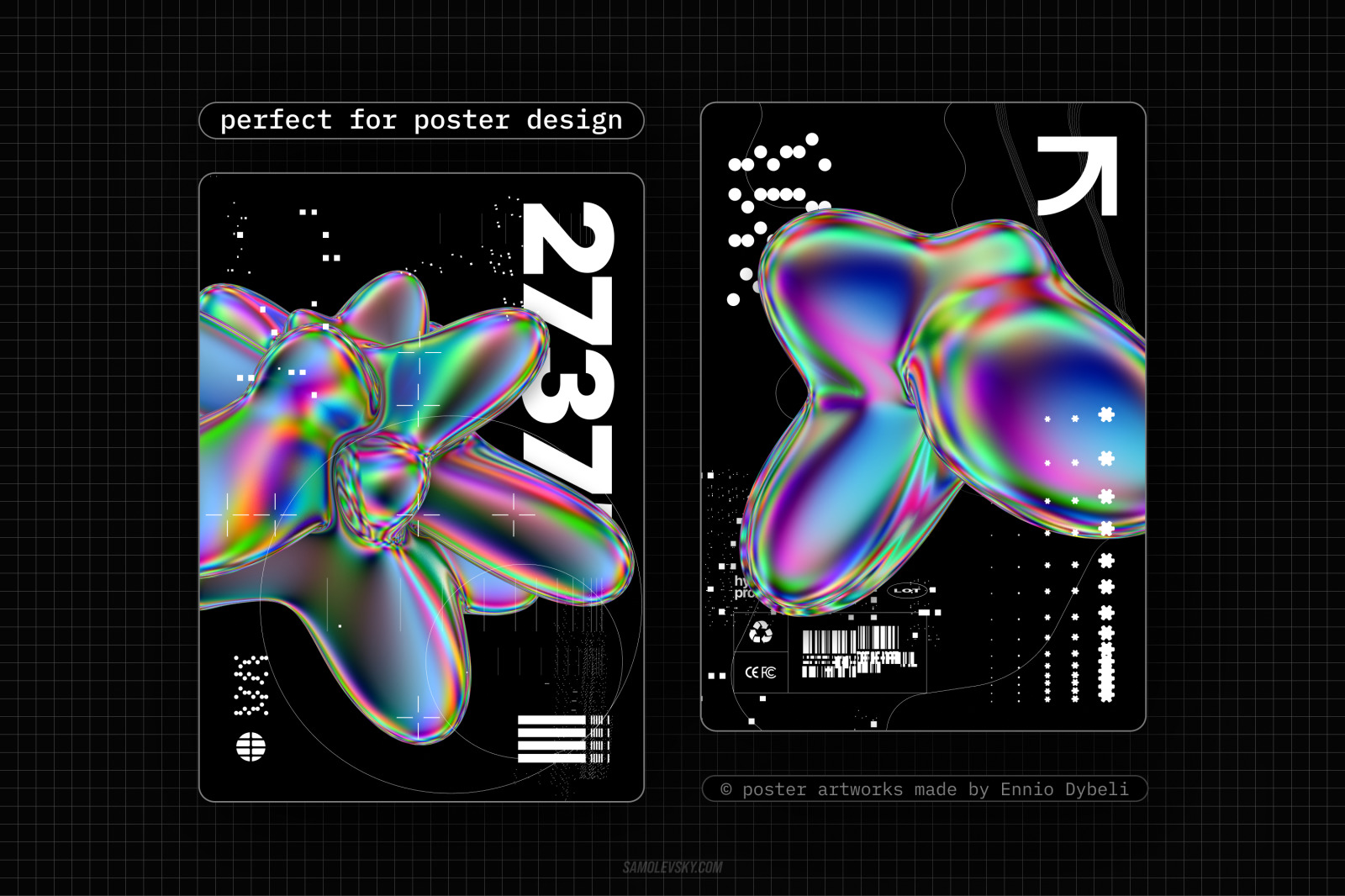 Iridescent fluid 3D shapes collection Iridescent fluid 3D shapes collection