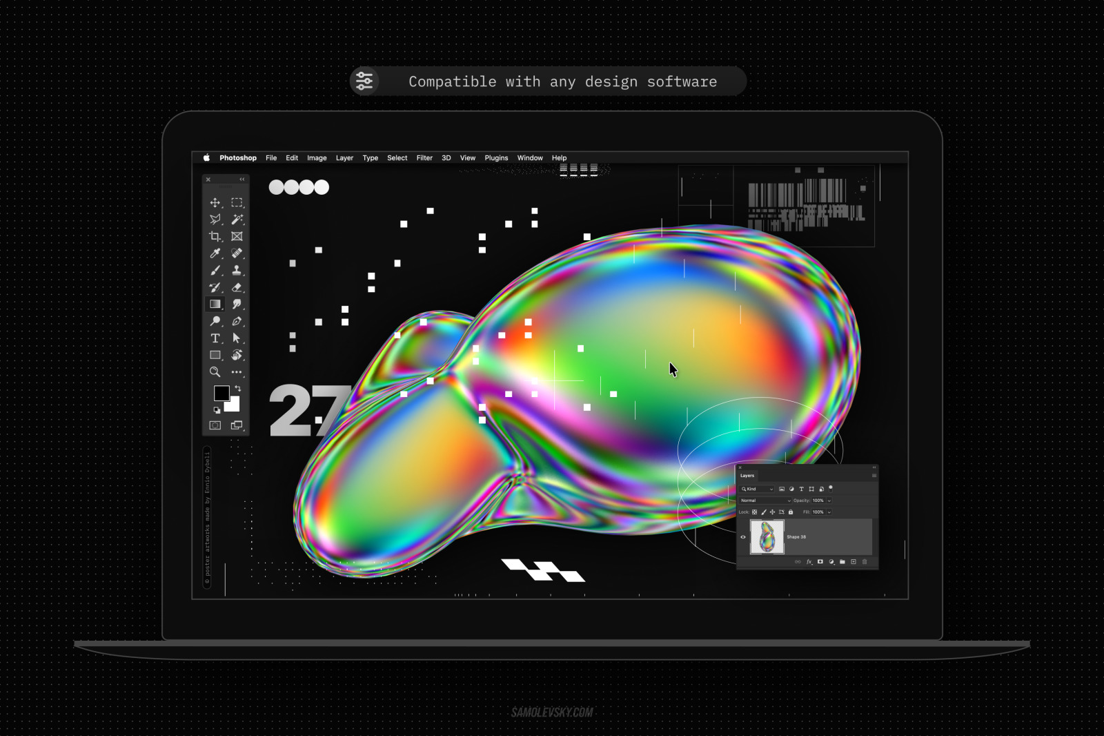 Iridescent fluid 3D shapes collection Iridescent fluid 3D shapes collection