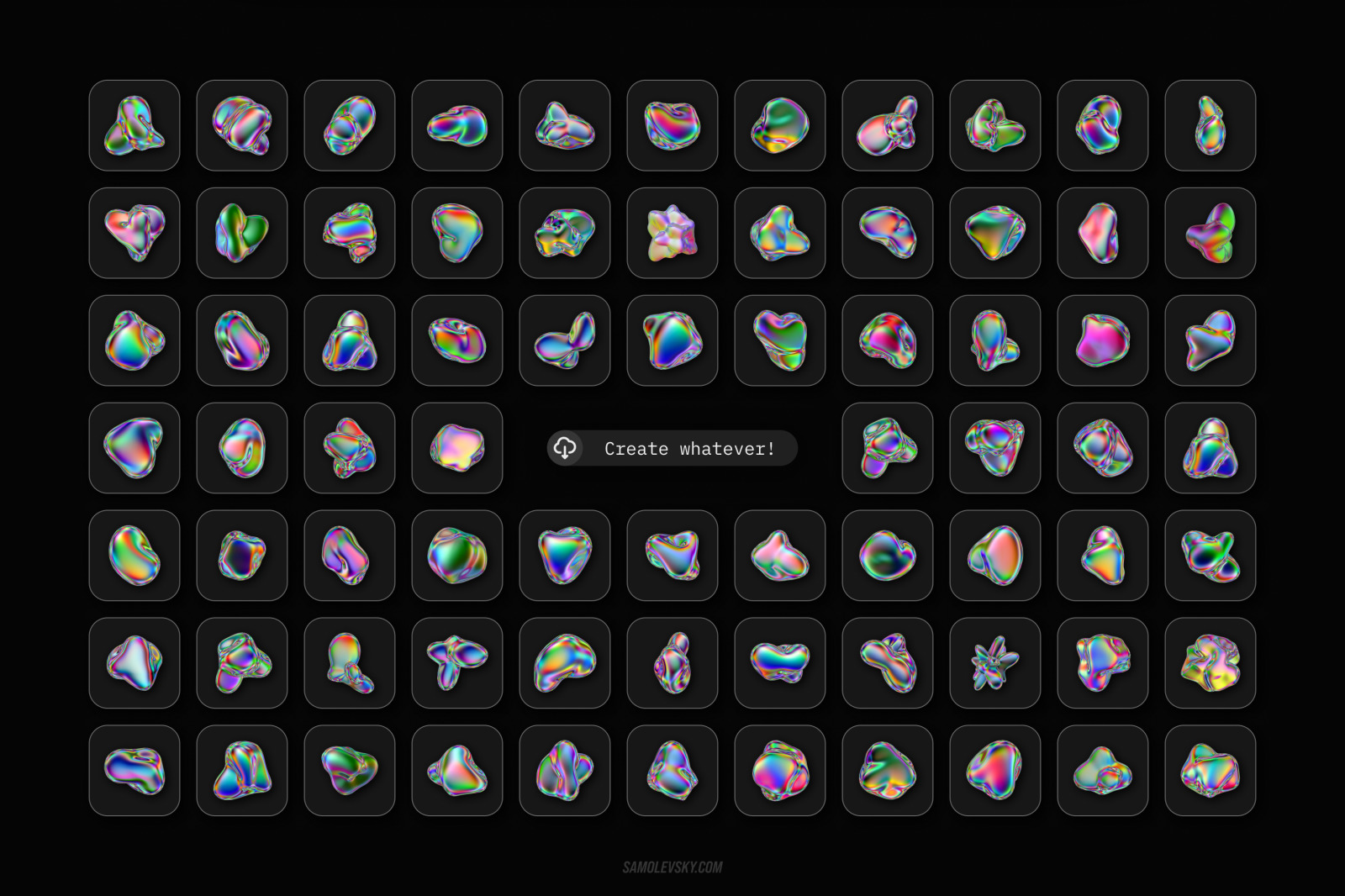 Iridescent fluid 3D shapes collection Iridescent fluid 3D shapes collection