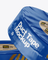 Two Glossy Shrink Wrapped Duct Tapes Mockup