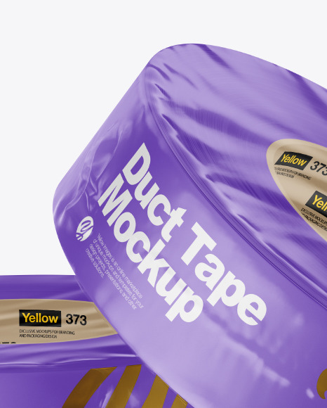 Two Matte Shrink Wrapped Duct Tapes Mockup