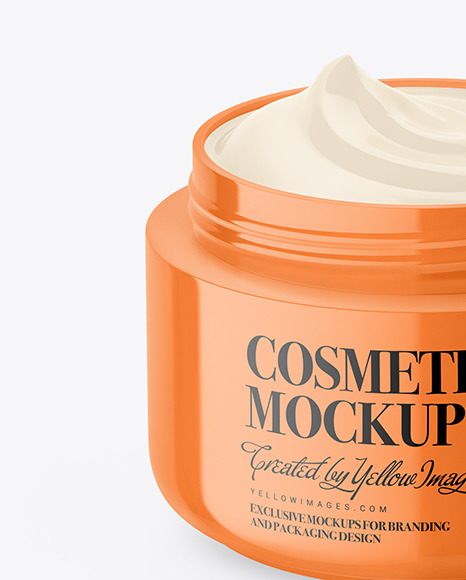 Opened Cosmetic Jar Mockup