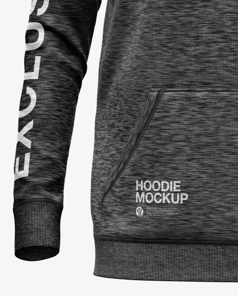 Melange Hoodie Raglan w/pocket Mockup