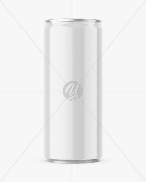 Metallic Drink Can w/ Glossy Finish Mockup