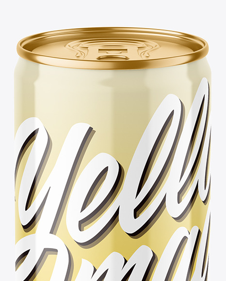 Metallic Drink Can w/ Glossy Finish Mockup