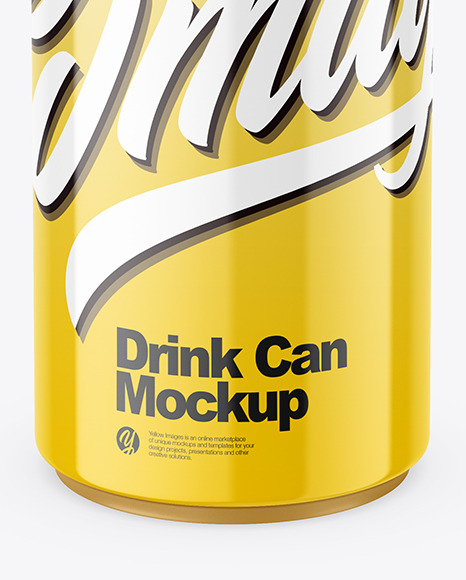 Metallic Drink Can w/ Glossy Finish Mockup