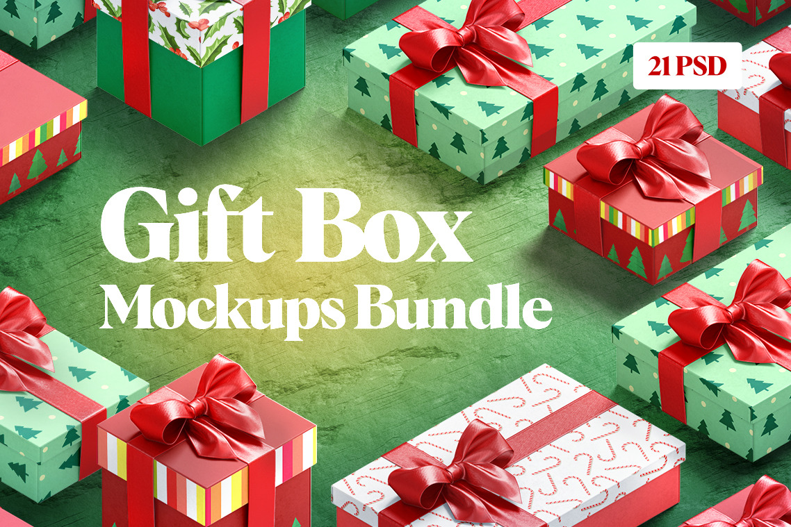 Gift Box Mockups Bundle Gift Box Mockups Bundle