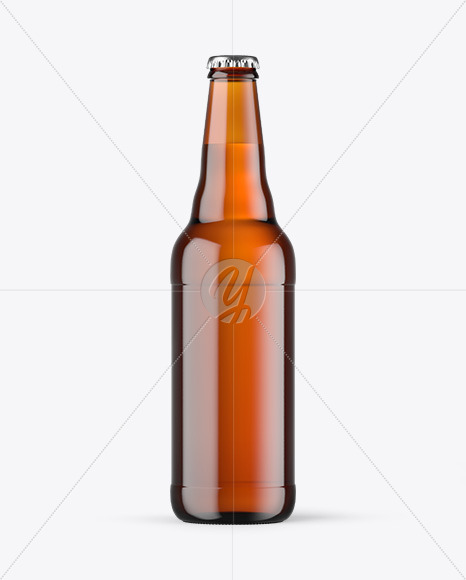 Amber Glass Beer Bottle Mockup