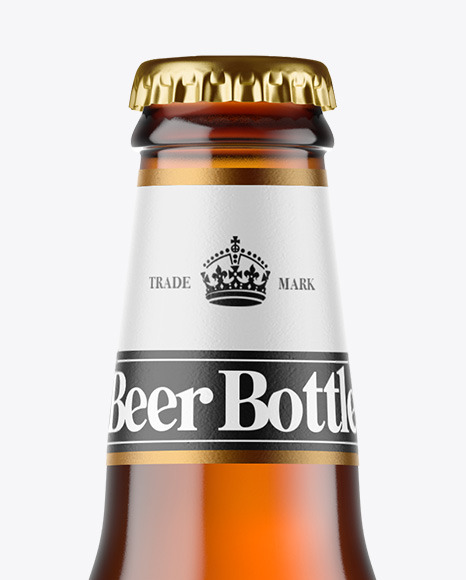 Amber Glass Beer Bottle Mockup