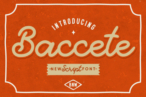 Baccete - new script - Retro fonts