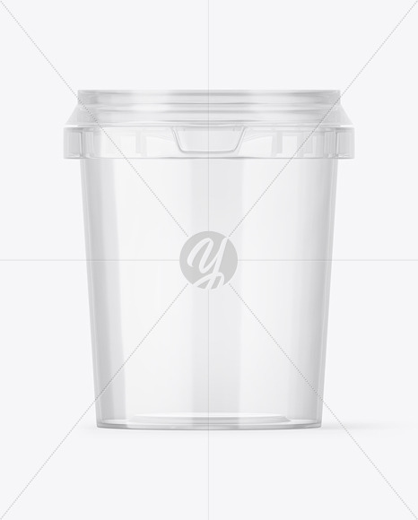 Empty 600g Clear Plastic Container Mockup