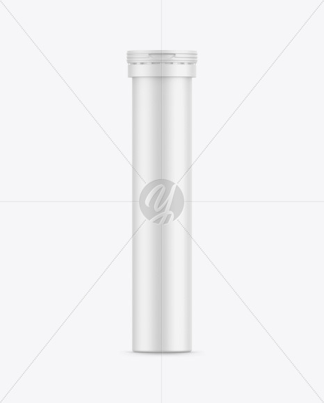 Matte Plastic Effervescent Tablets Tube Mockup