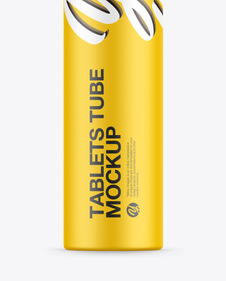 Matte Plastic Effervescent Tablets Tube Mockup