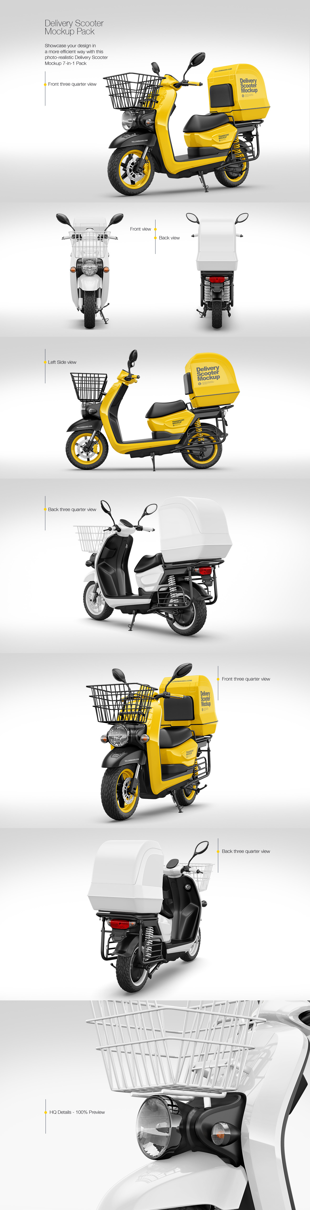 Delivery Scooter Mockup Pack Delivery Scooter Mockup Pack