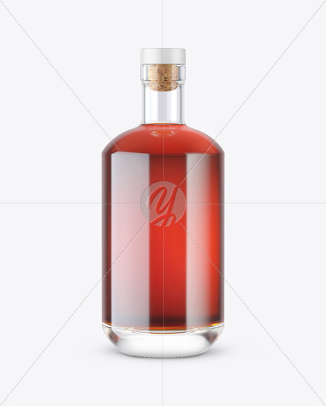 Clear Glass Cognac Bottle Mockup