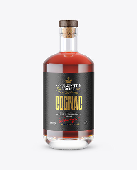 Clear Glass Cognac Bottle Mockup