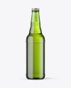 Green Glass Beer Bottle Mockup