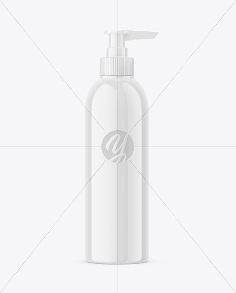 Glossy Plastic Cosmetic Bottle Mockup