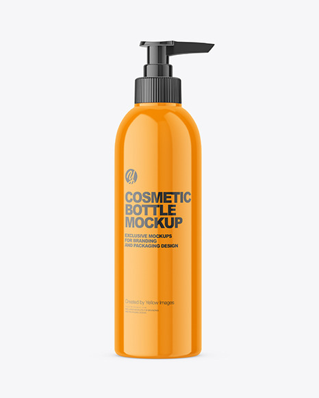 Glossy Plastic Cosmetic Bottle Mockup - Soap package mockup