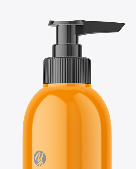 Glossy Plastic Cosmetic Bottle Mockup