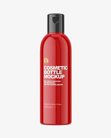 Glossy Plastic Cosmetic Bottle Mockup - Glossy+Plastic+Cosmetic+Bottle+Mockup+In+Bottle+Mockups+On+Yellow