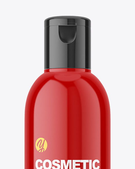 Glossy Plastic Cosmetic Bottle Mockup