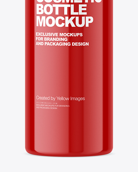 Glossy Plastic Cosmetic Bottle Mockup