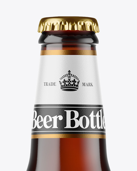 Dark Amber Glass Beer Bottle Mockup