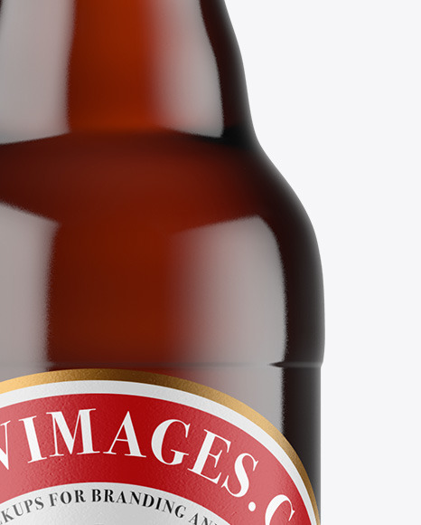 Dark Amber Glass Beer Bottle Mockup