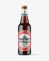 Amber Glass Bottle With Red Ale Mockup