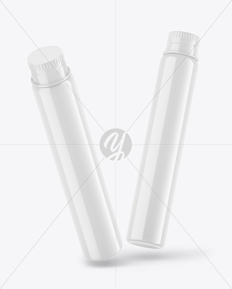 Two Glossy Cosmetic Bottles Mockup