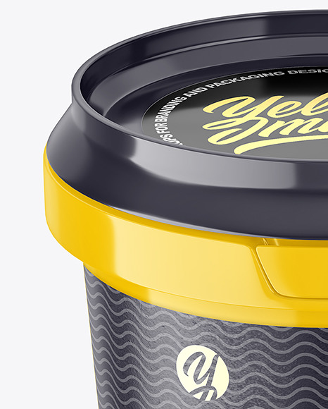 600g Glossy Plastic Cup Container Mockup