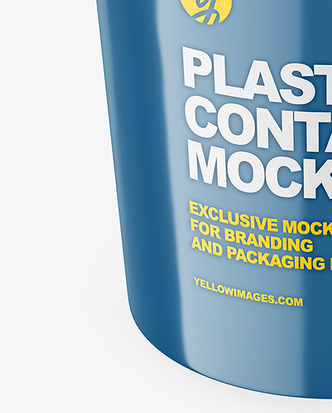 600g Glossy Plastic Cup Container Mockup