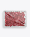 Plastic Tray With Matte Film & Sliced Longaniza Sausage Mockup