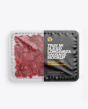 Plastic Tray With Matte Film & Sliced Longaniza Sausage Mockup