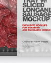 Plastic Tray With Glossy Film & Sliced Longaniza Sausage Mockup