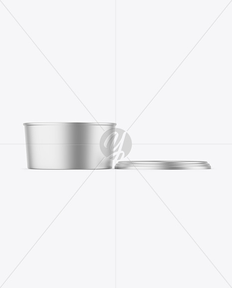 Opened Matte Metallic Container Mockup