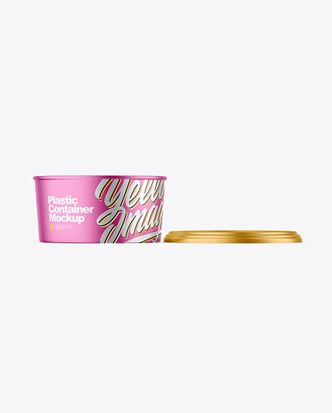 Opened Matte Metallic Container Mockup