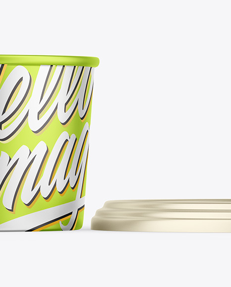 Opened Matte Metallic Container Mockup