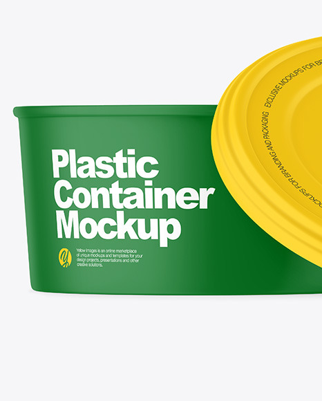 Opened Matte Plastic Container Mockup