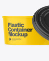 Opened Glossy Plastic Container Mockup