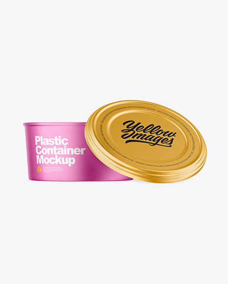 Opened Matte Metallic Container Mockup