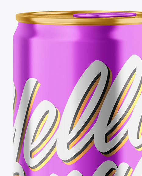 355ml Glossy Metallic Drink Can Mockup