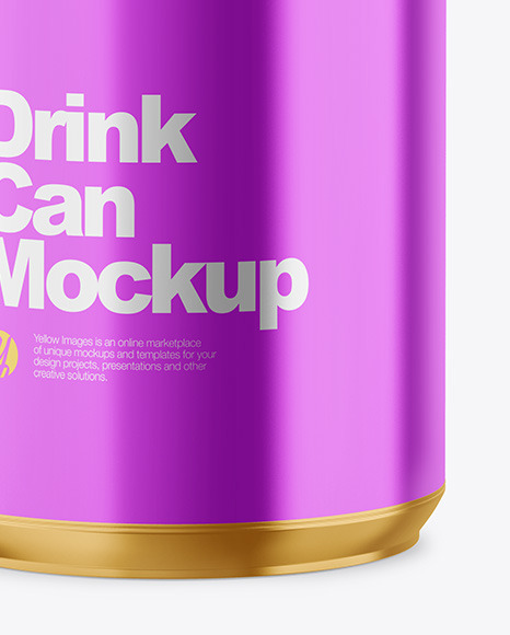 355ml Glossy Metallic Drink Can Mockup