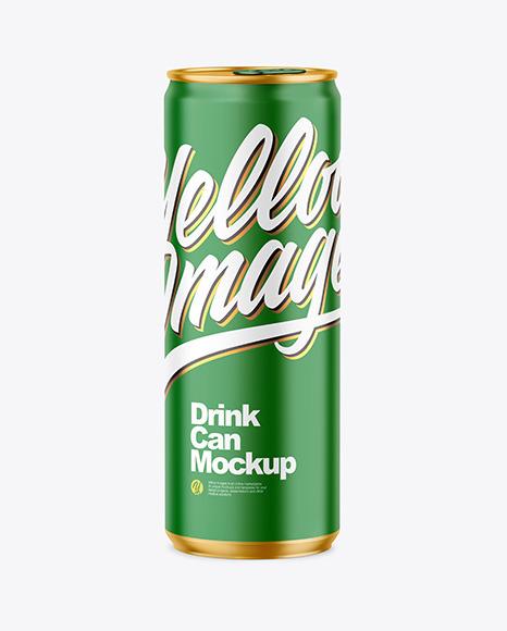 355ml Metallic Drink Can w/ Matte Finish Mockup