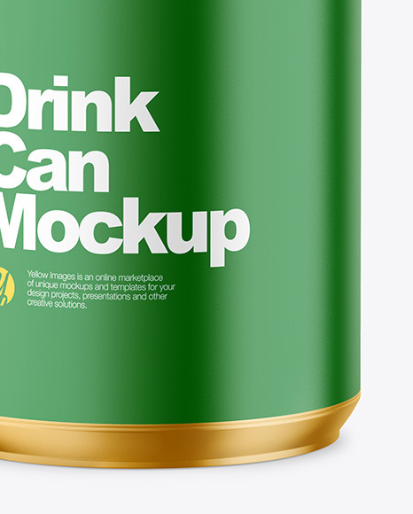 355ml Metallic Drink Can w/ Matte Finish Mockup