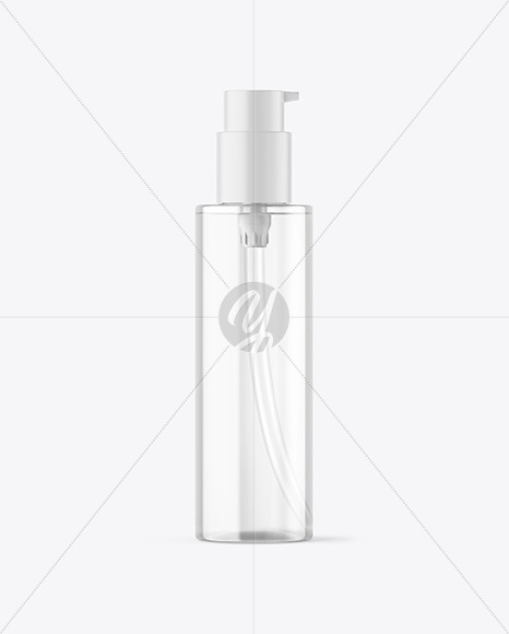 Clear Cosmetic Bottle with Pump Mockup