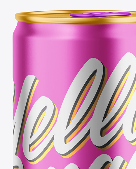 355ml Matte Metallic Drink Can Mockup